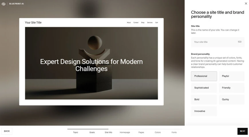 Squarespace editor interface with page editing tools.