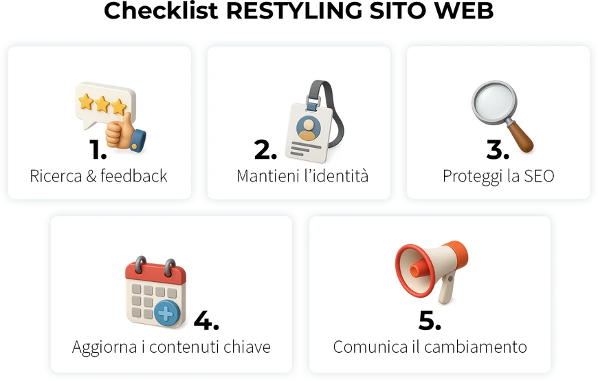 Website redesign checklist with 5 practical steps to update a site safely