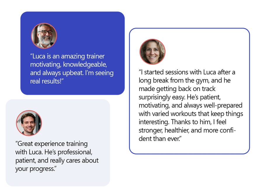 The reviews section of the website generated by MagicSite for Luke, structured to enhance credibility.