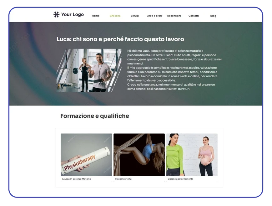 Preview of Luke’s website homepage generated by MagicSite, featuring the hero section, main services, and reviews section.