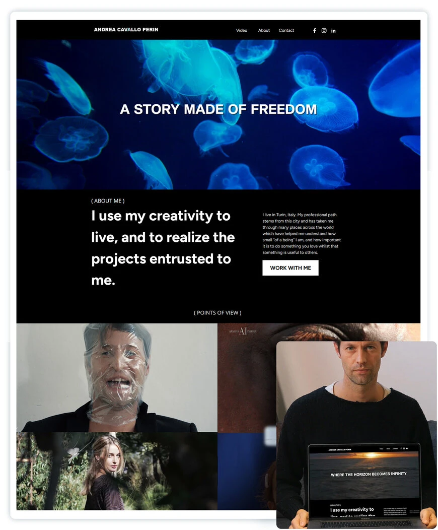 Andrea Cavallo Perin and freelance website homepage, created with WebSite X5