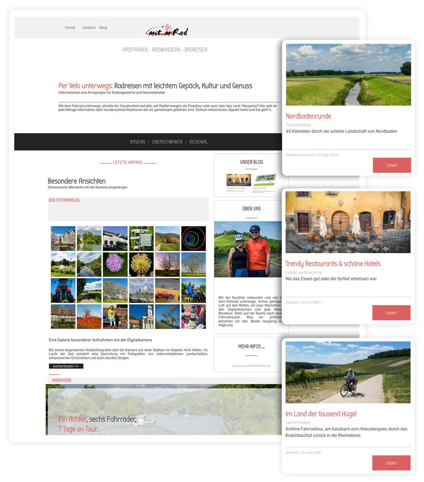 Sito di itinerari ciclistici in Germania realizzato con WebSite X5 da Gerhard Weinert